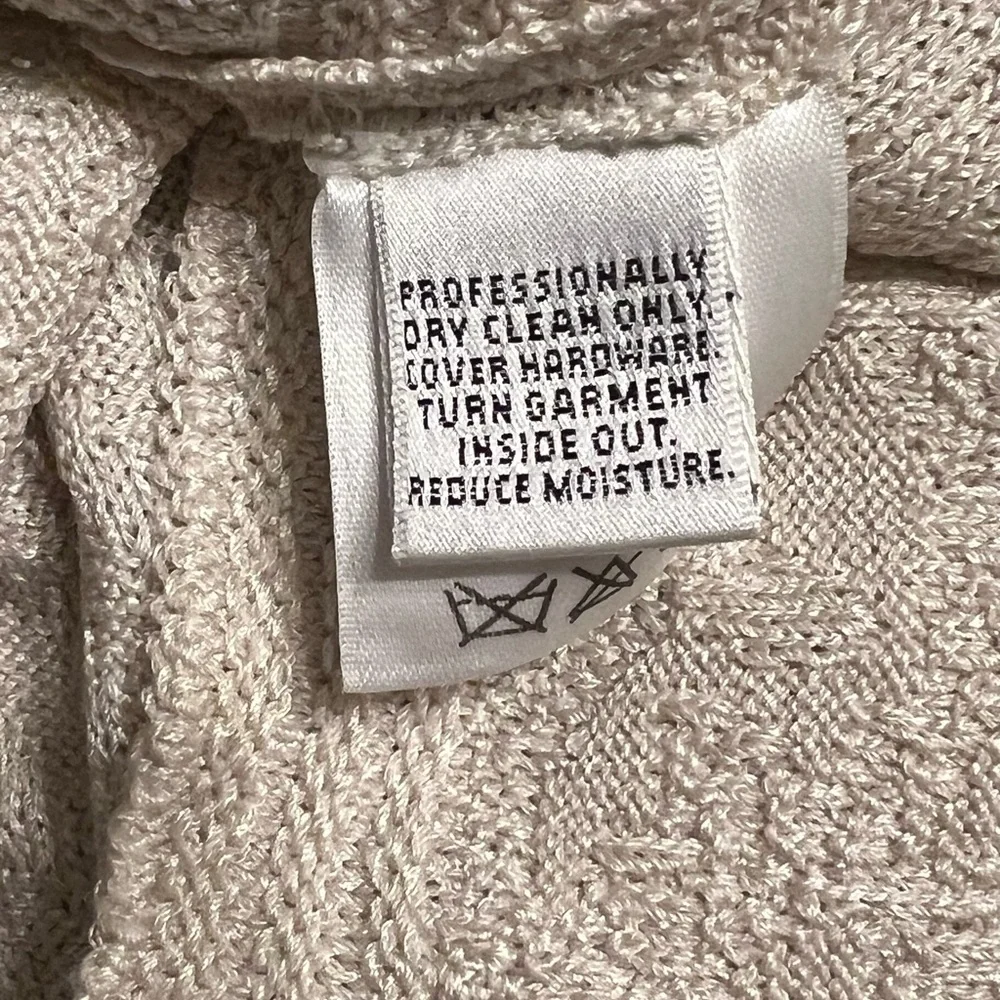 ST. JOHN EVENING Beige Cardigan Wool Blend Womens Size 8 - Picture 7 of 10